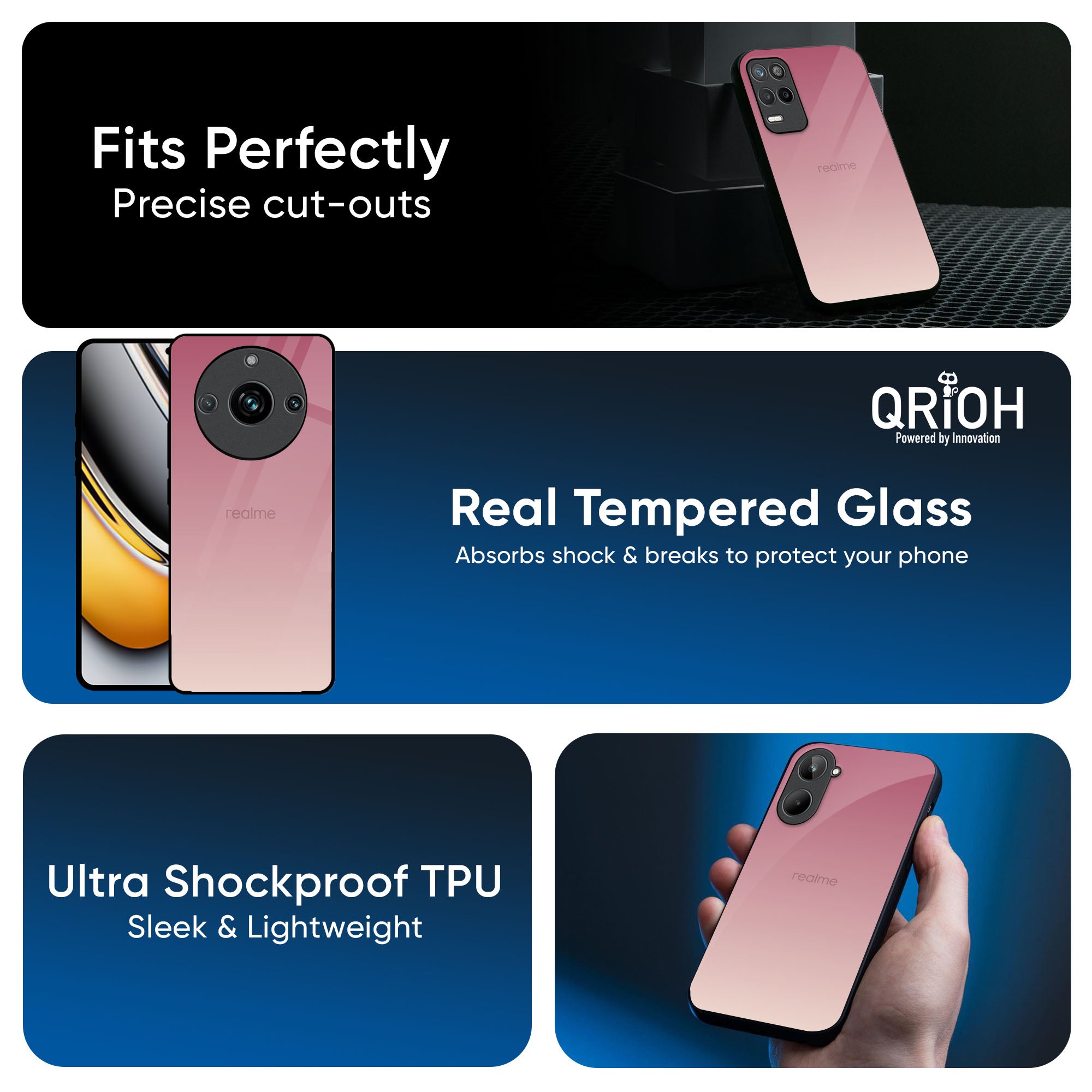 Blooming Pink Glass Case for Realme P3 5G