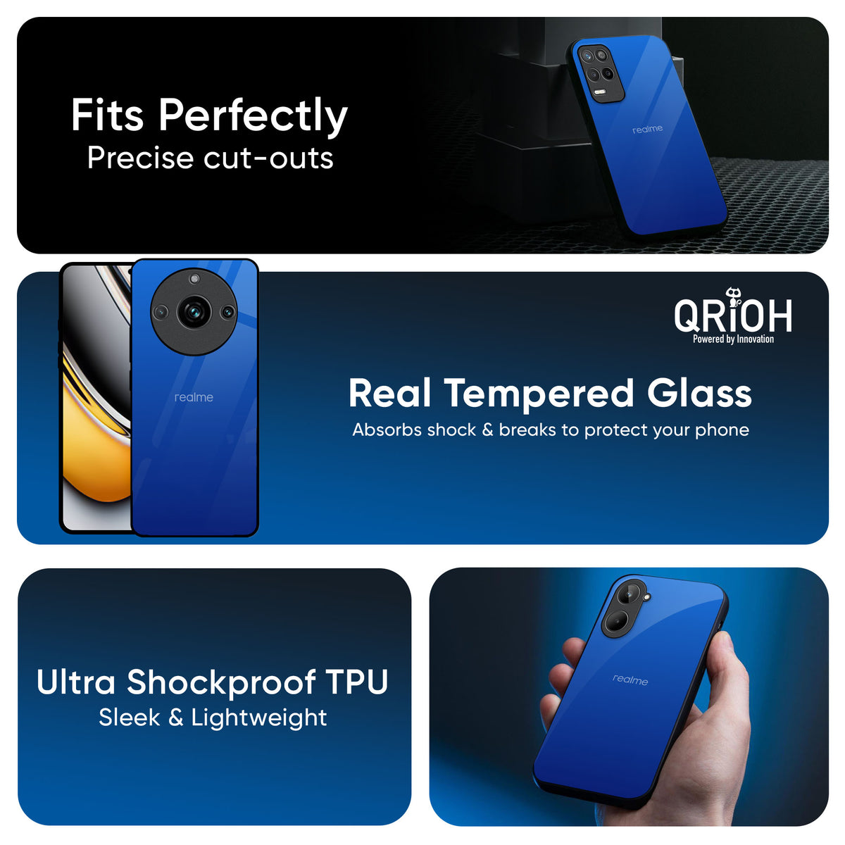 Egyptian Blue Glass Case for Realme 16 Pro Plus 5G