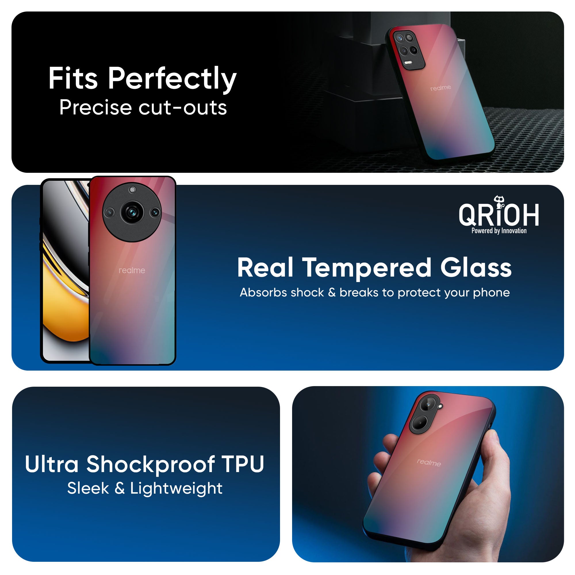 Dusty Multi Gradient Glass Case for Realme 14 Pro Plus 5G