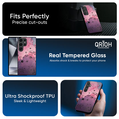 Space Doodles Glass Case for Samsung Galaxy A37 5G