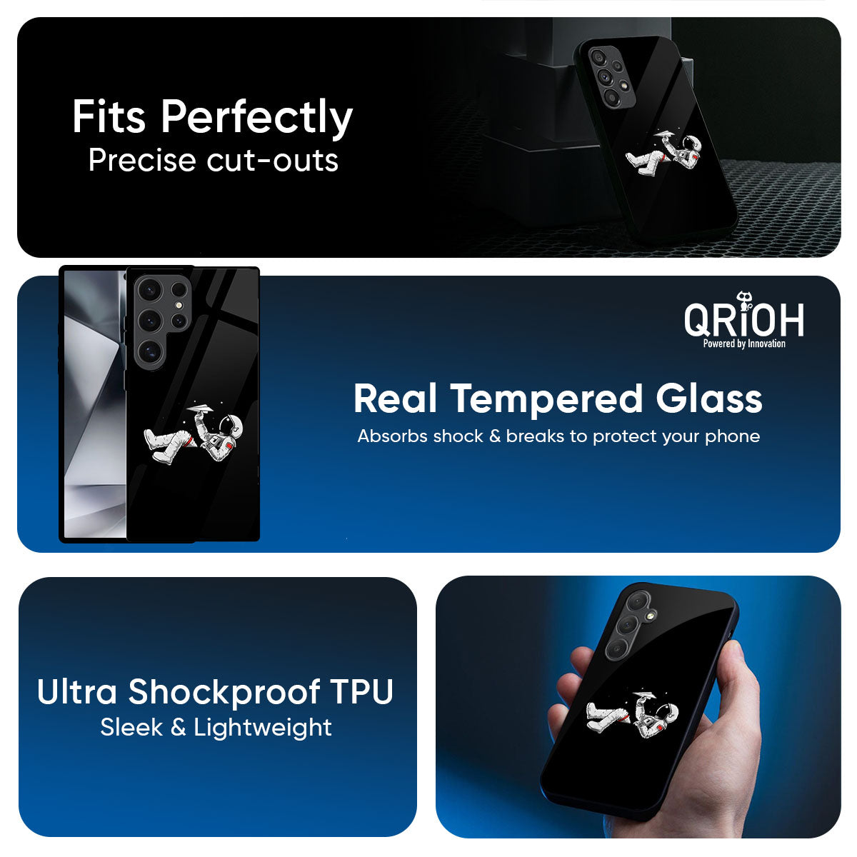 Space Traveller Glass Case for Samsung Galaxy M56 5G
