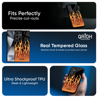 Fire Flame Glass Case for Samsung Galaxy M56 5G