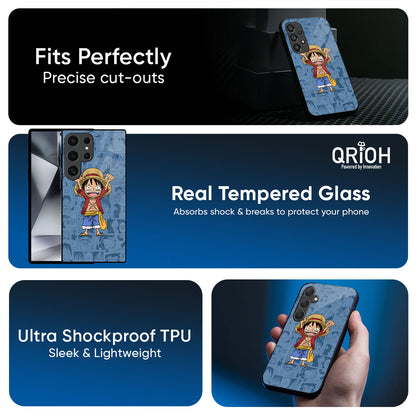 Chubby Anime Glass Case for Samsung Galaxy M56 5G