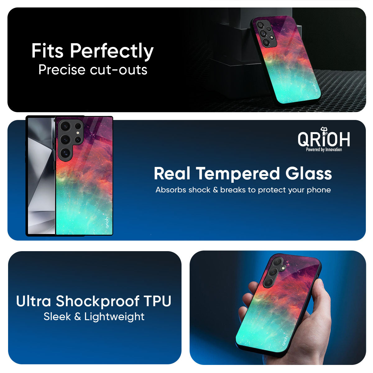 Colorful Aura Glass Case for Samsung Galaxy M56 5G