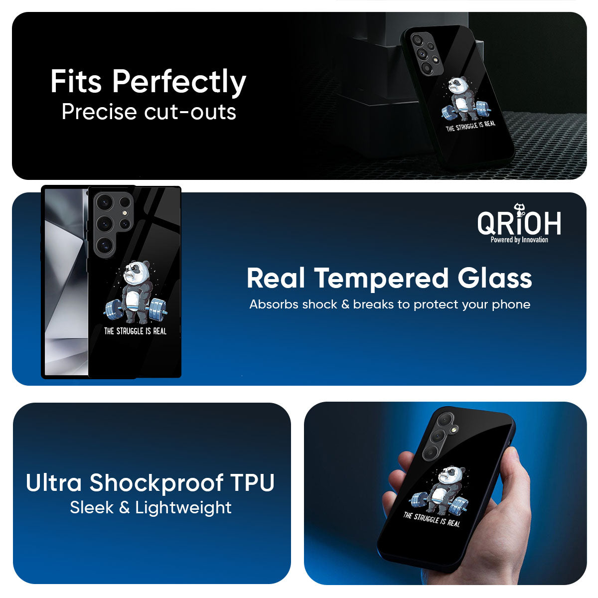 Real Struggle Glass Case for Samsung Galaxy M56 5G