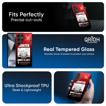 Luffy Wanted Glass Case for Samsung Galaxy M56 5G
