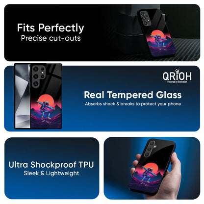 Retro Astronaut Glass Case for Samsung Galaxy M56 5G