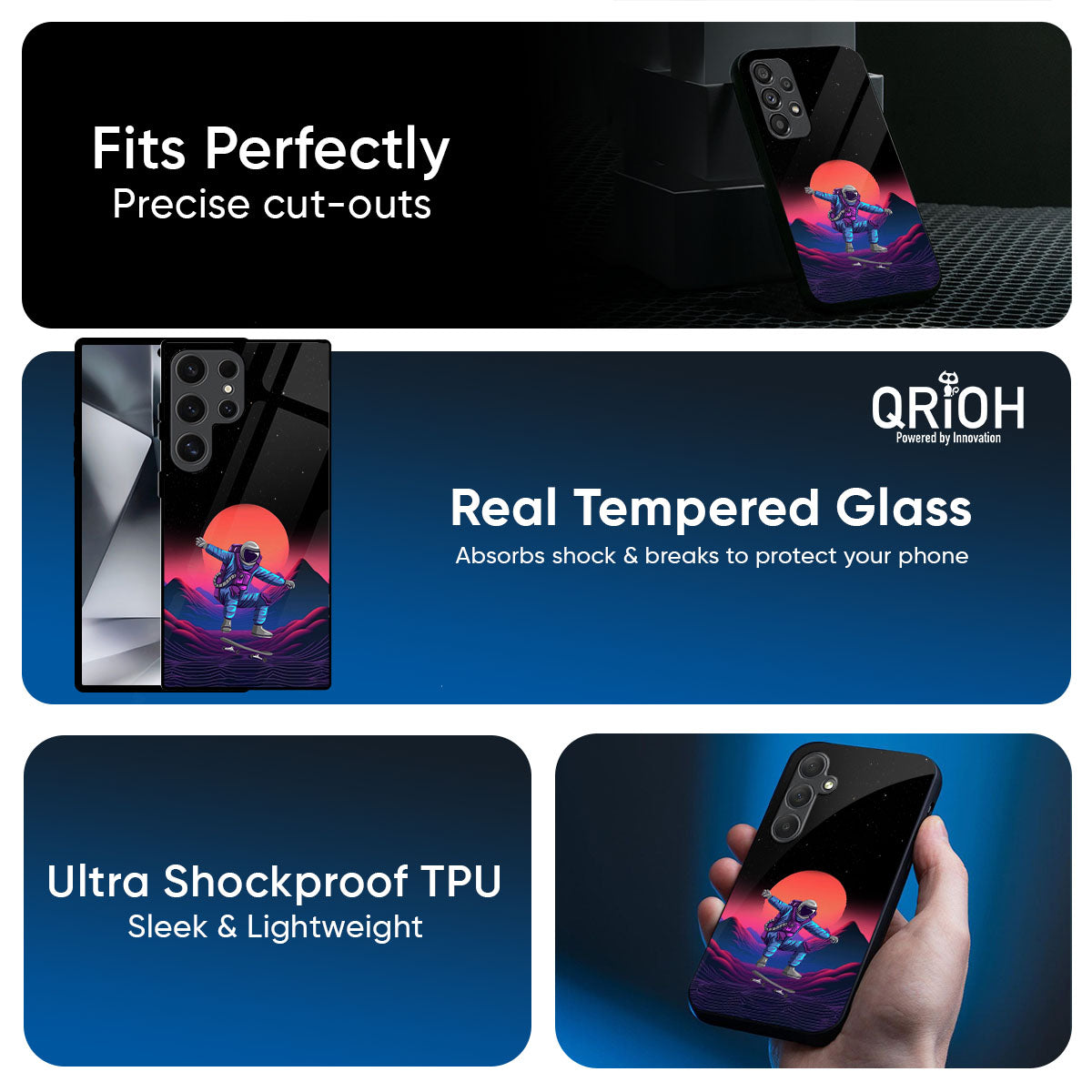 Retro Astronaut Glass Case for Samsung Galaxy A57 5G
