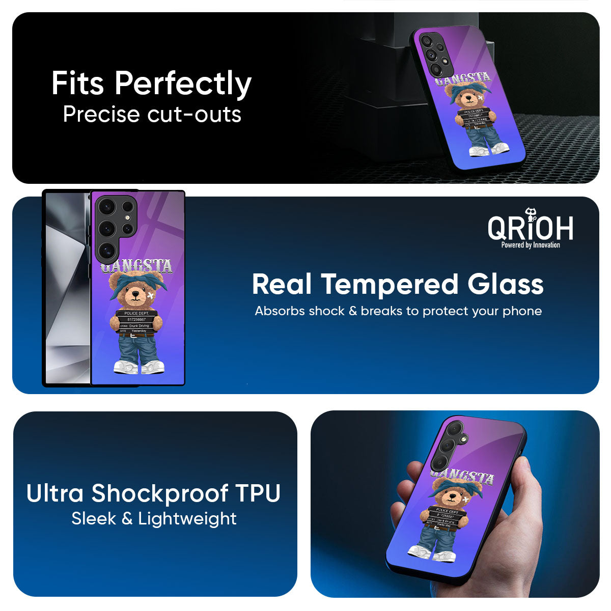 Gangsta Bear Glass Case for Samsung Galaxy A57 5G