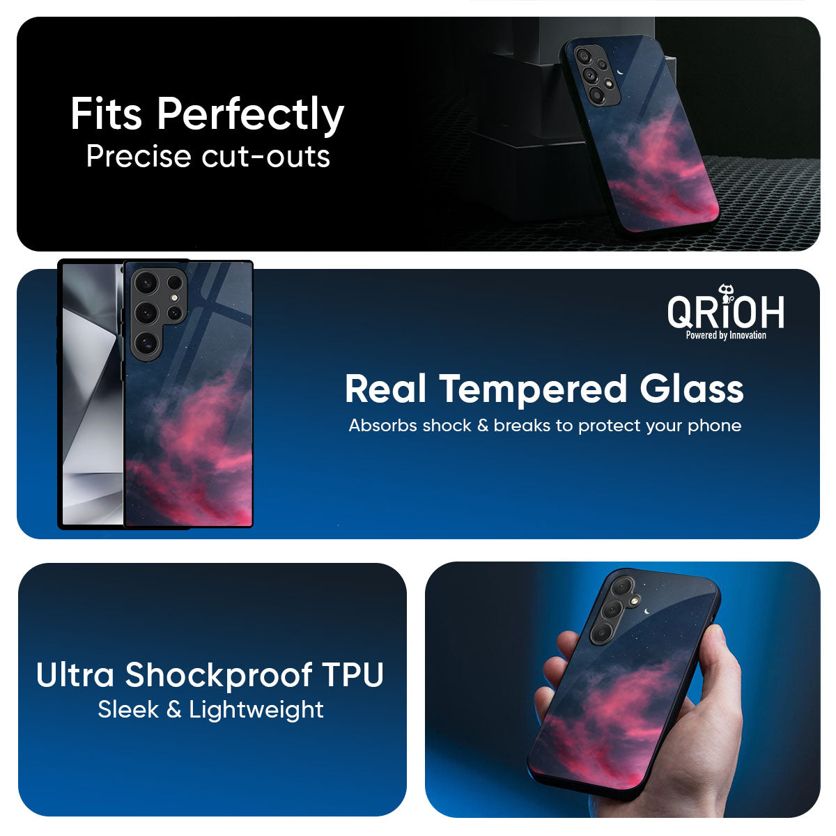 Moon Night Glass Case For Samsung Galaxy M56 5G