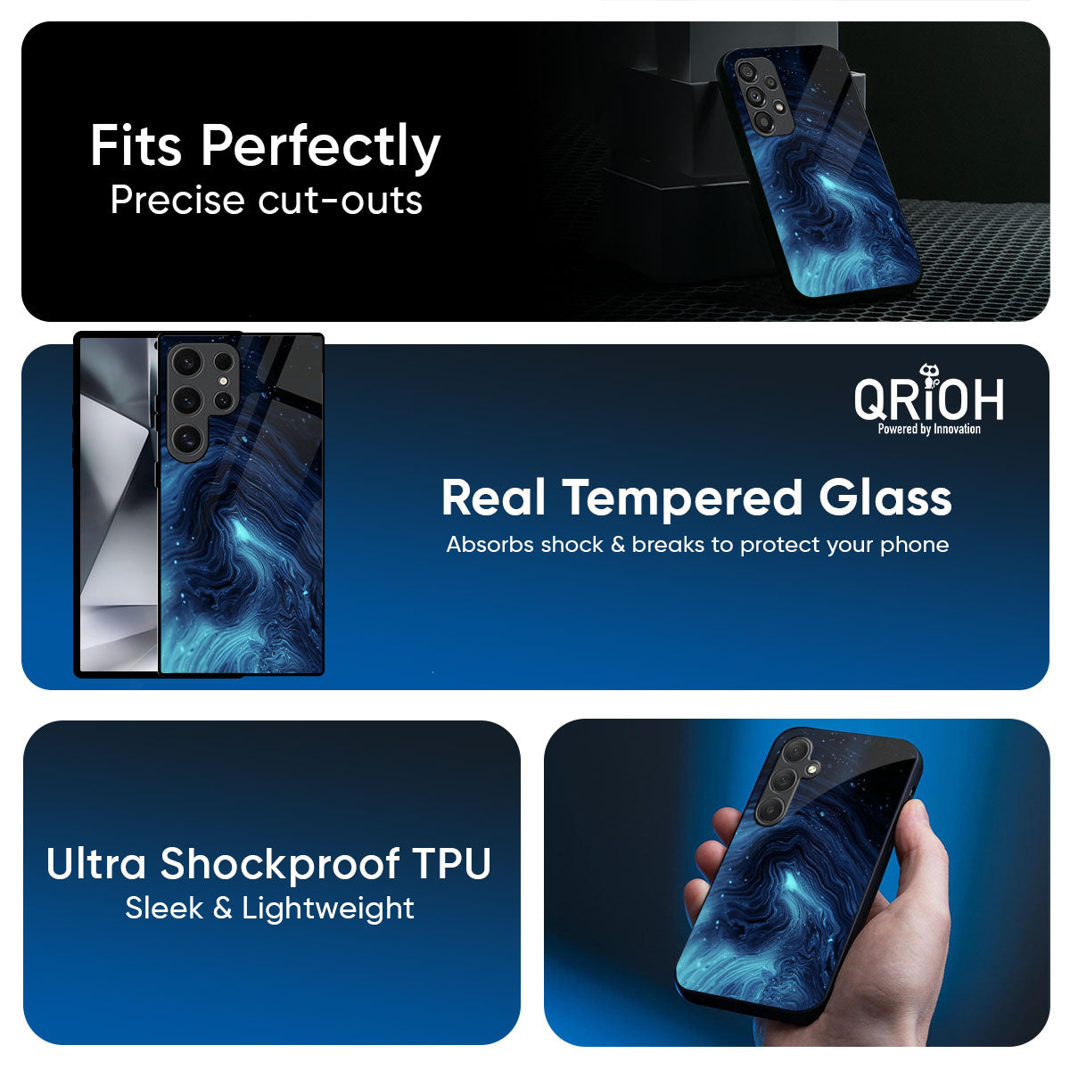 Dazzling Ocean Gradient Glass Case For Samsung Galaxy M56 5G