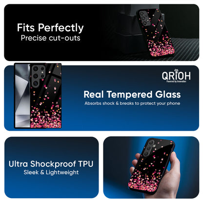 Heart Rain Fall Glass Case For Samsung Galaxy A37 5G