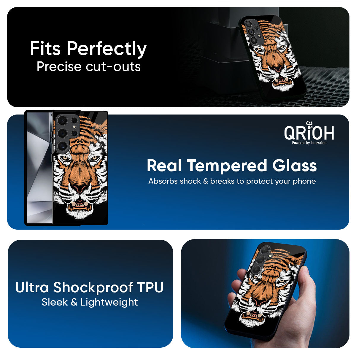 Angry Tiger Glass Case For Samsung Galaxy M56 5G