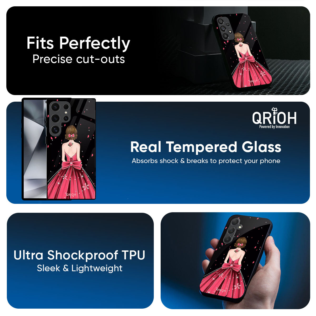 Fashion Princess Glass Case for Samsung Galaxy M56 5G