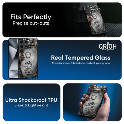 Royal Bike Glass Case for Samsung Galaxy M56 5G