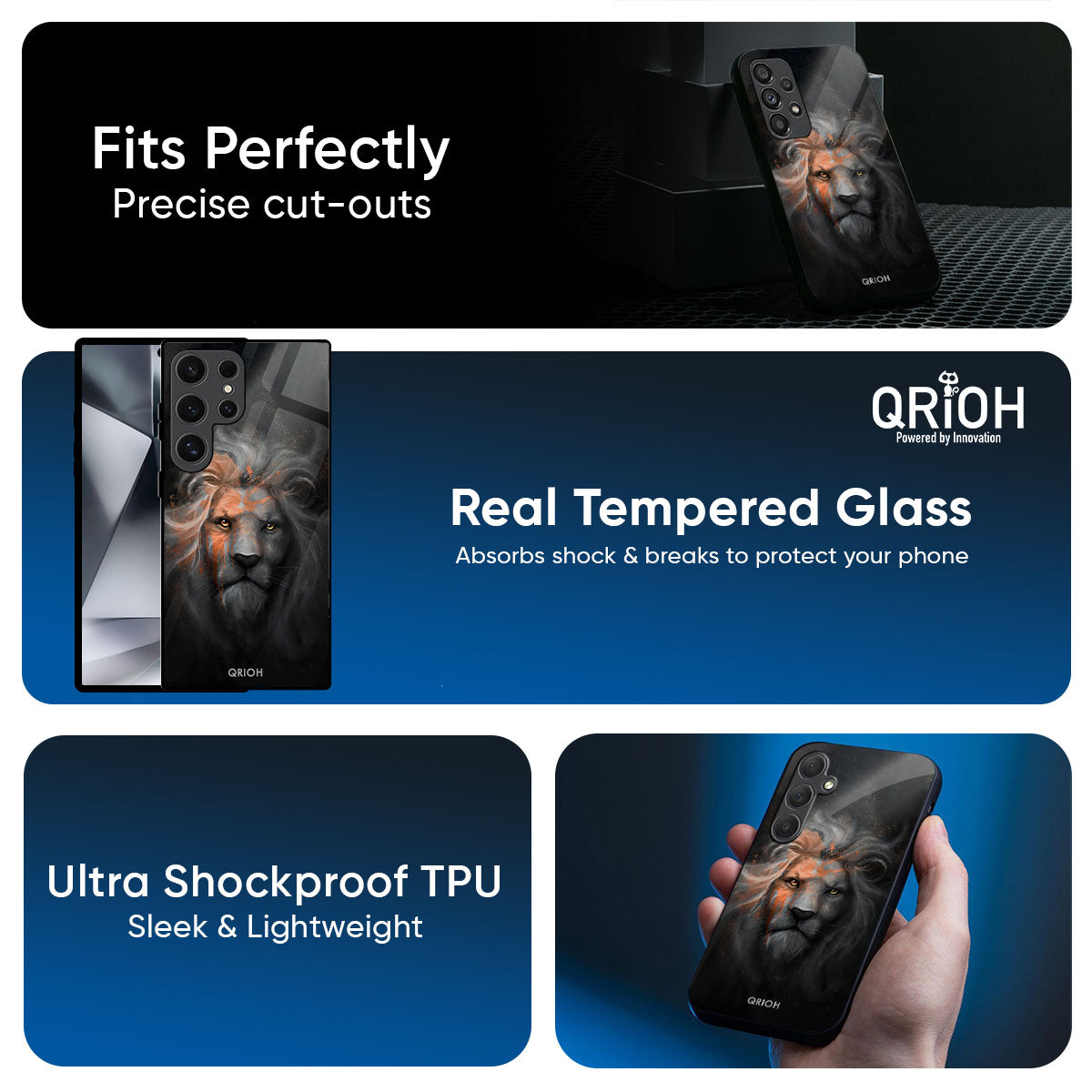 Devil Lion Glass Case for Samsung Galaxy M56 5G