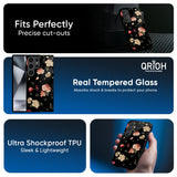 Black Spring Floral Glass Case for Samsung Galaxy M16 5G
