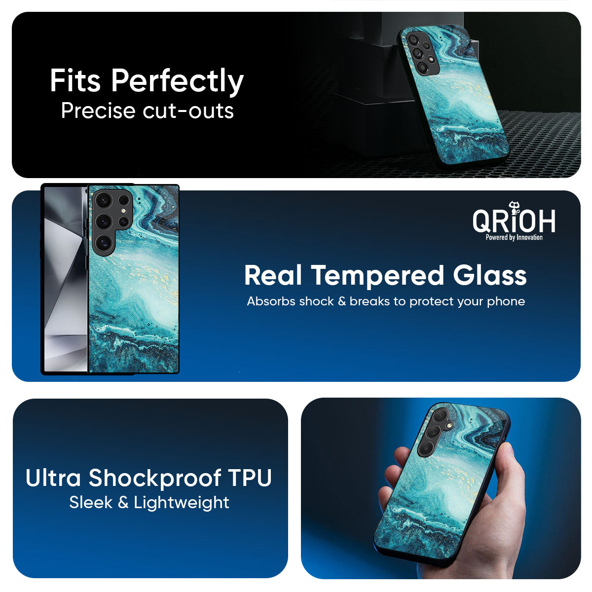 Sea Water Glass Case for Samsung Galaxy M56 5G