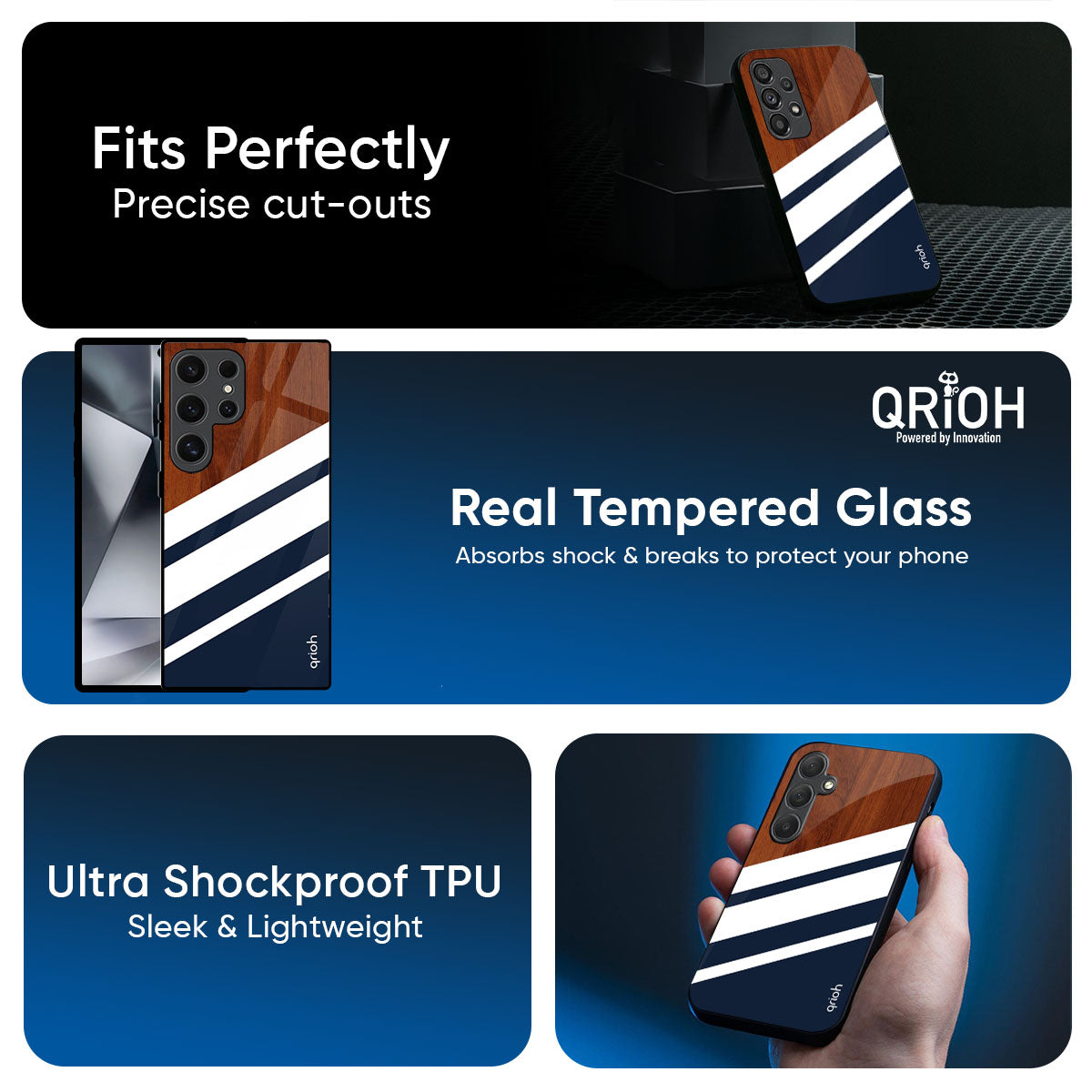 Bold Stripes Glass Case for Samsung Galaxy M56 5G