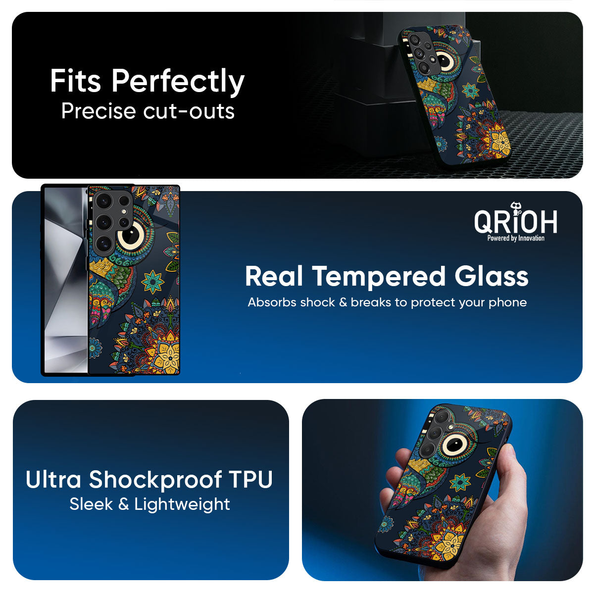 Owl Art Glass Case for Samsung Galaxy M56 5G