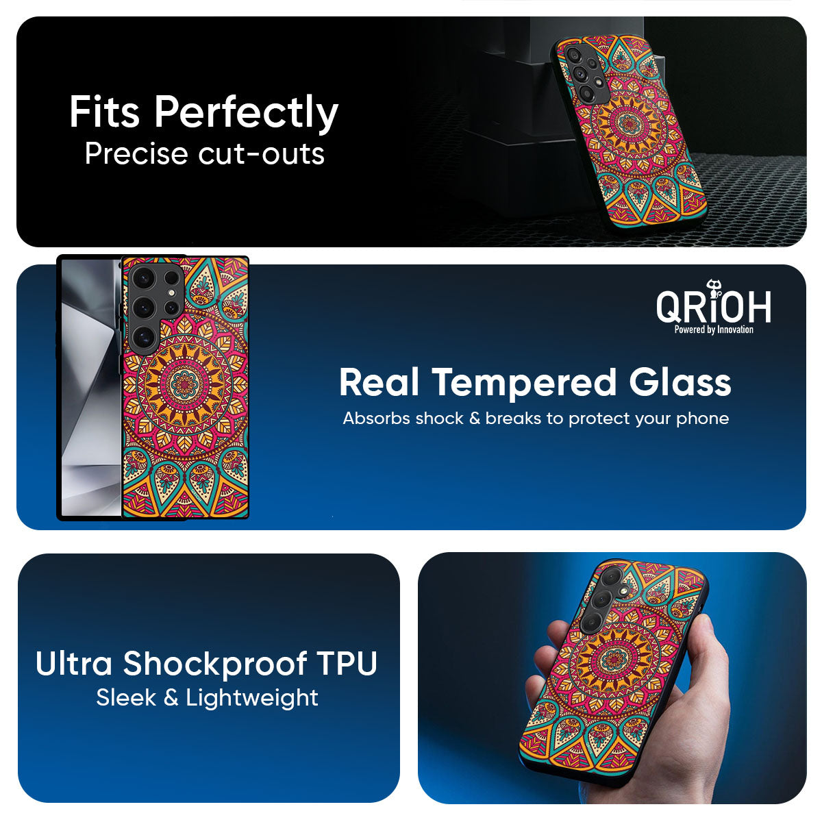 Elegant Mandala Glass Case for Samsung Galaxy M56 5G