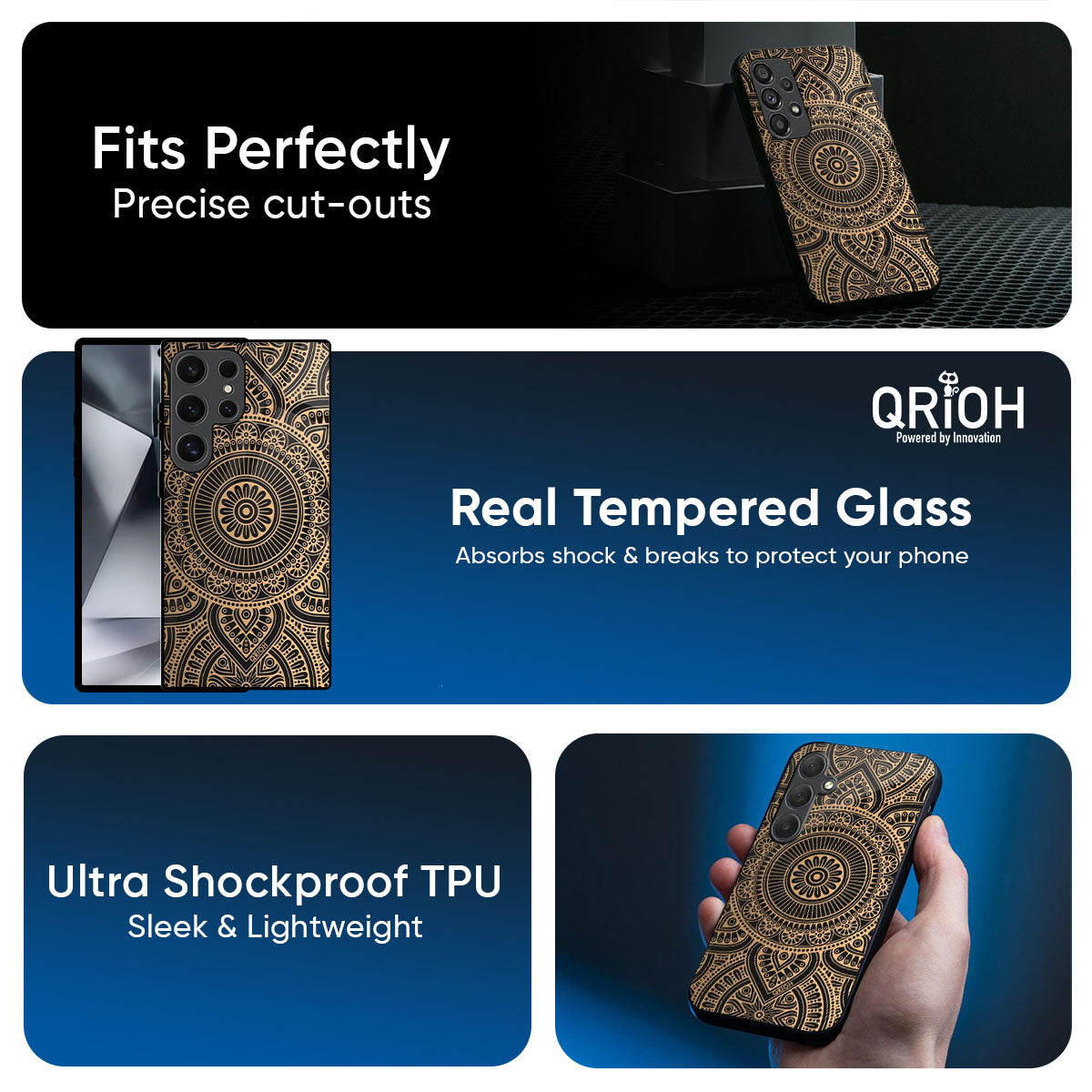 Luxury Mandala Glass Case for Samsung Galaxy M56 5G