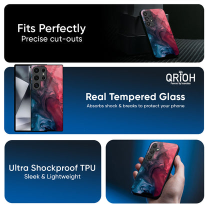 Blue & Red Smoke Glass Case for Samsung Galaxy S26 Ultra 5G