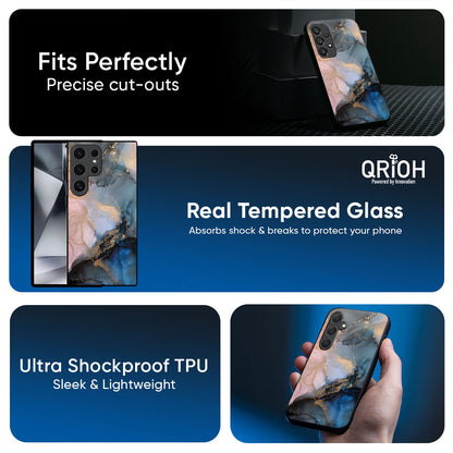 Marble Ink Abstract Glass Case for Samsung Galaxy M56 5G