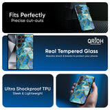 Turquoise Geometrical Marble Glass Case for Samsung Galaxy M16 5G
