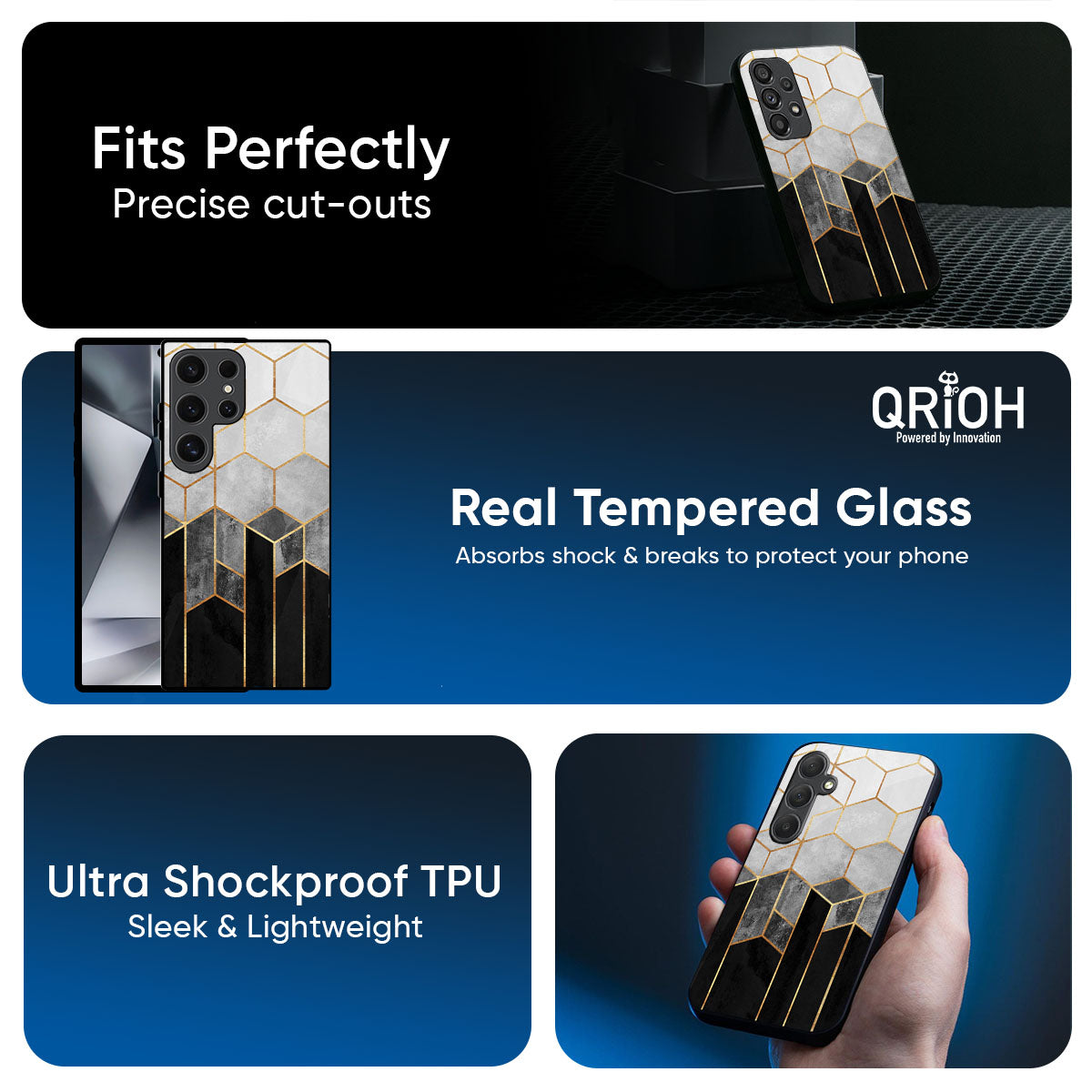 Tricolor Pattern Glass Case for Samsung Galaxy M56 5G