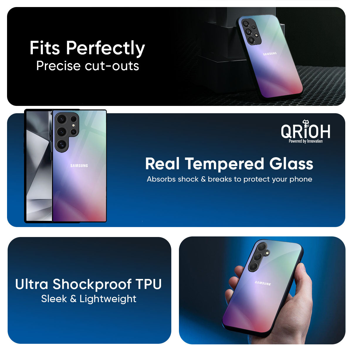 Abstract Holographic Glass Case for Samsung Galaxy A17 5G