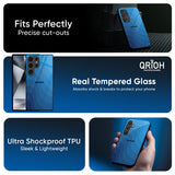 Blue Wave Abstract Glass Case for Samsung Galaxy M16 5G