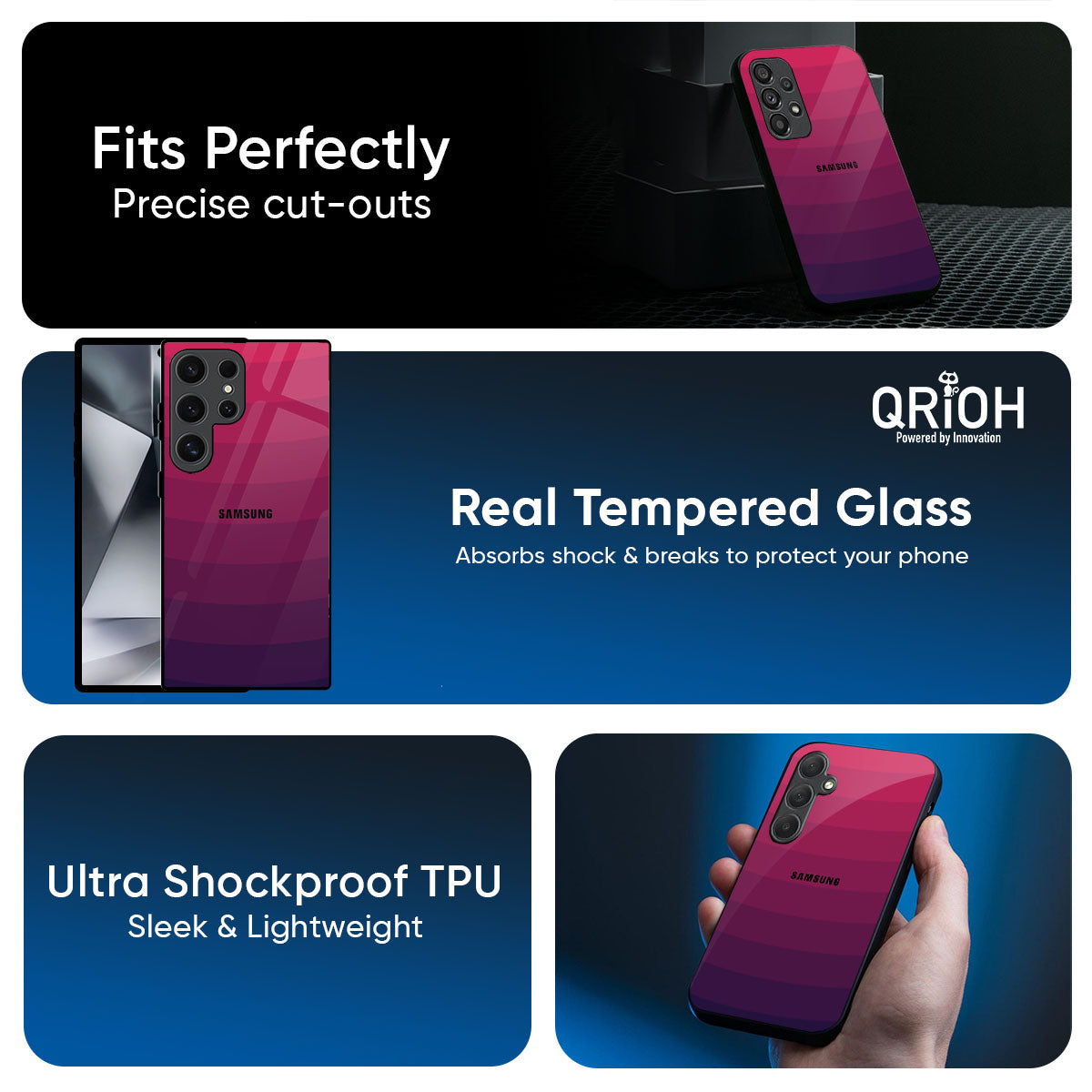 Wavy Pink Pattern Glass Case for Samsung Galaxy M56 5G