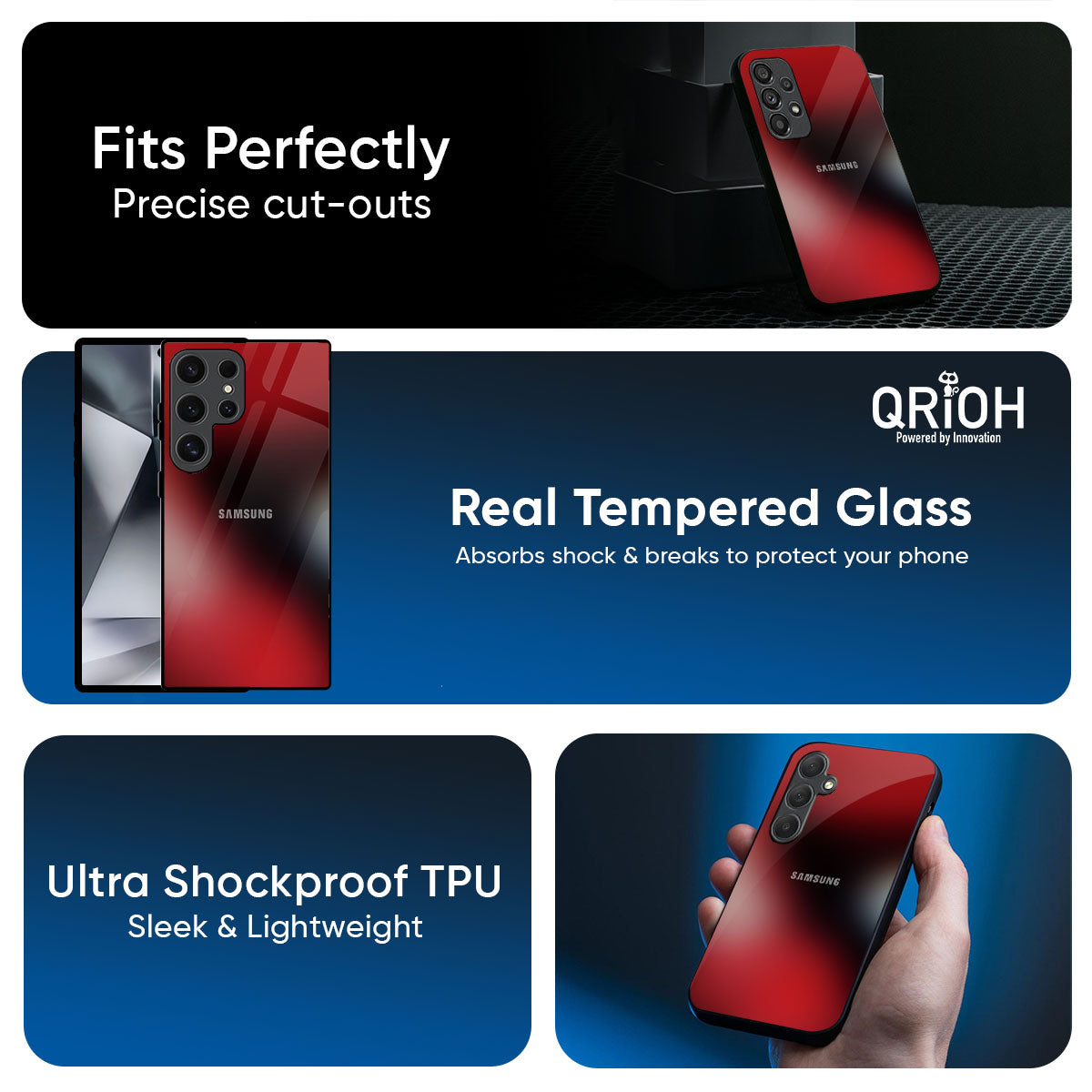 Red Garnet Glass Case for Samsung Galaxy M56 5G