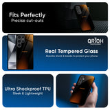 Orange Black Fusion Glass Case for Samsung Galaxy F17 5G