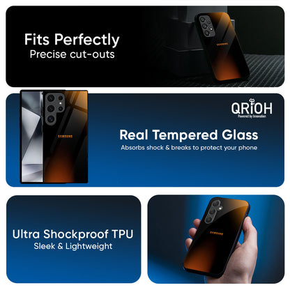 Orange Black Fusion Glass Case for Samsung Galaxy M56 5G