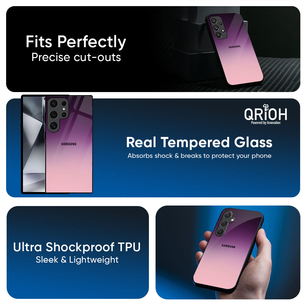 Purple Gradient Glass case for Samsung Galaxy M56 5G