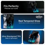 Teal Flames Glass Case for Samsung Galaxy A27 5G