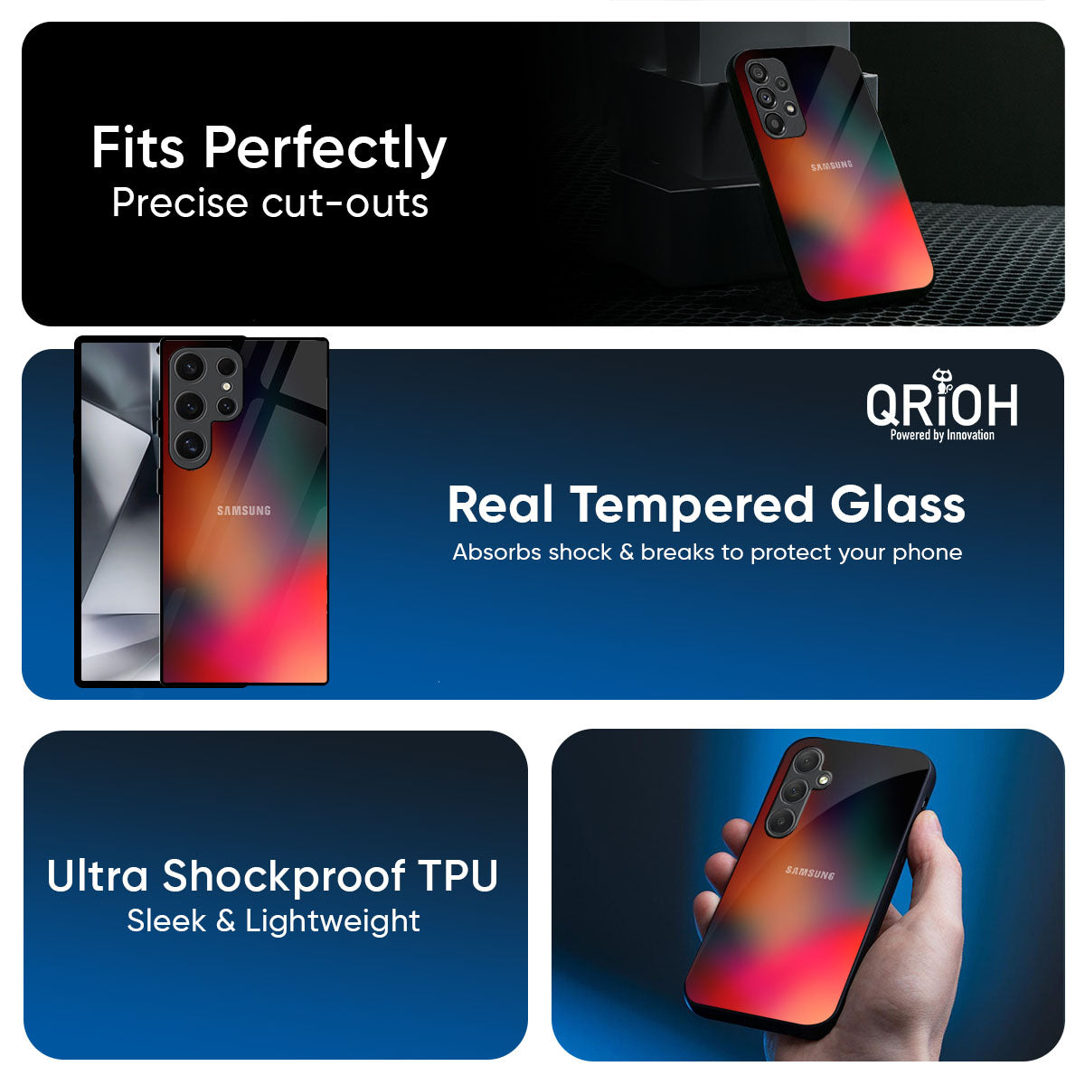 Playful Gradient Glass Case for Samsung Galaxy M56 5G