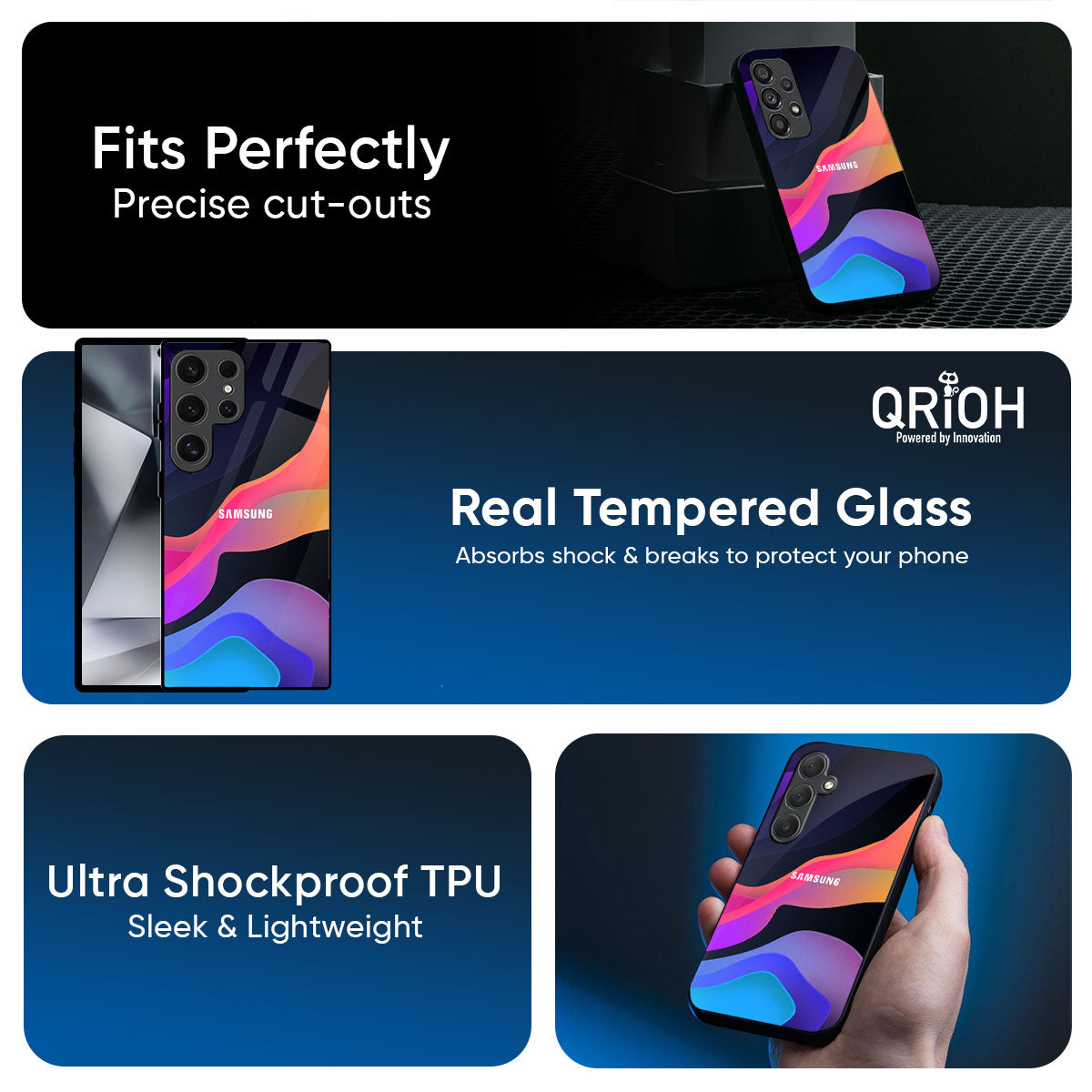 Colorful Fluid Glass Case for Samsung Galaxy M56 5G