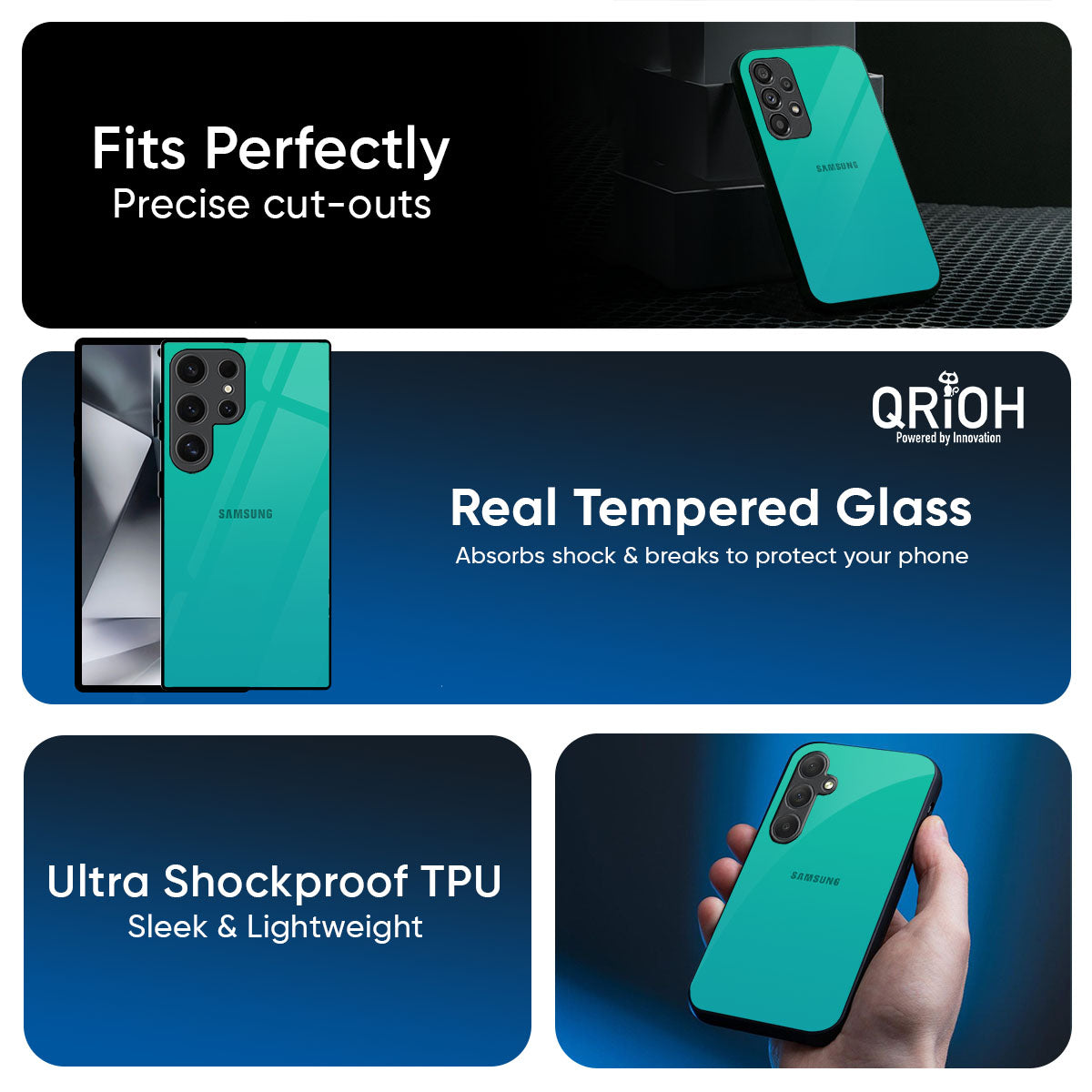 Cuba Blue Glass Case For Samsung Galaxy M56 5G