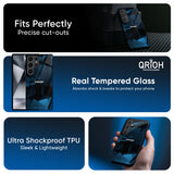 Polygonal Blue Box Glass Case For Samsung Galaxy M12