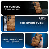 Wooden Planks Glass Case for Samsung Galaxy M36 5G
