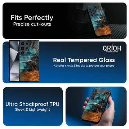 Golden Splash Glass Case for Samsung Galaxy M56 5G