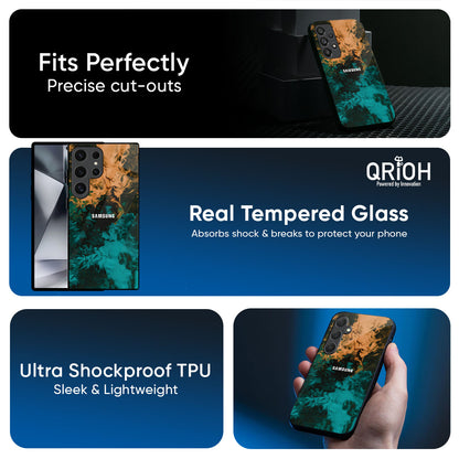 Watercolor Wave Glass Case for Samsung Galaxy M56 5G