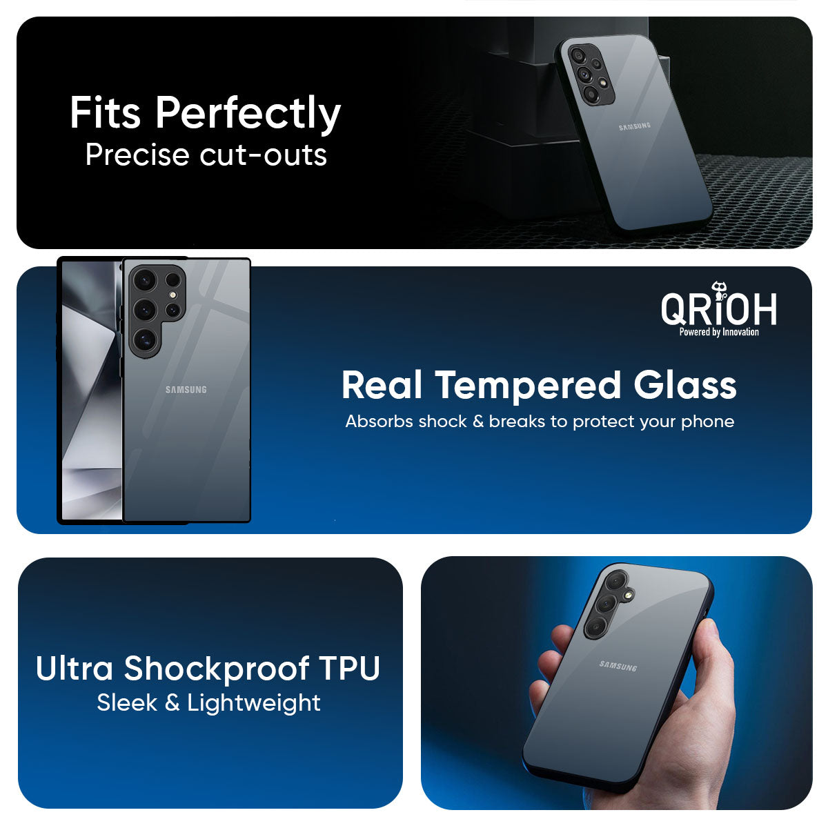 Dynamic Black Range Glass Case for Samsung Galaxy M56 5G