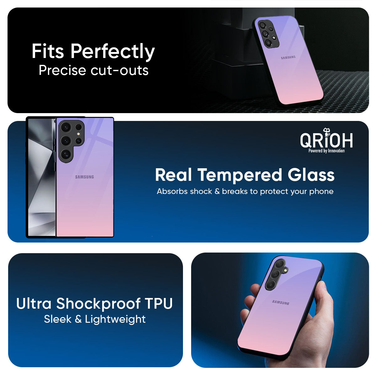 Lavender Gradient Glass Case for Samsung Galaxy M56 5G
