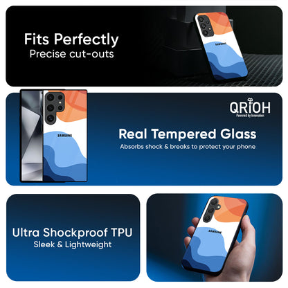 Wavy Color Pattern Glass Case for Samsung Galaxy A57 5G