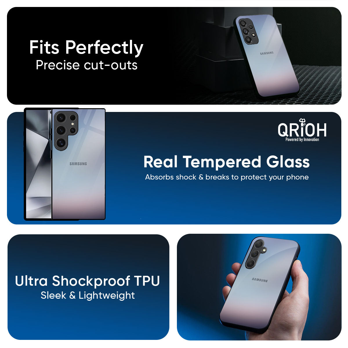 Light Sky Texture Glass Case for Samsung Galaxy M56 5G