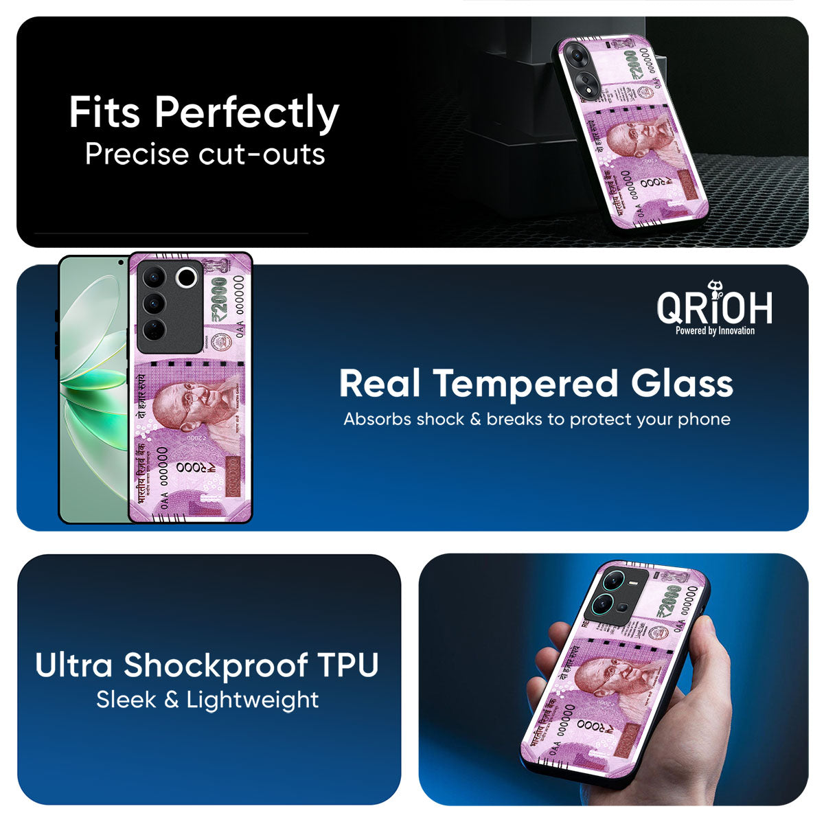 Stock Out Currency Glass Case for Vivo V50 5G